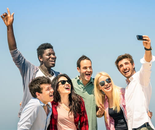 Millennial audience taking a selfie